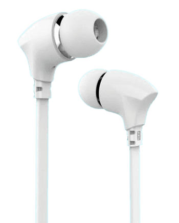 White flat wired headset